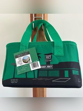 Trader Joe's Green Canvas Tote Lunch Bag
